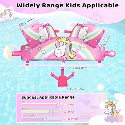 Vvinca Separable Toddler Swim Vest Fit 22-66 Lbs(1-6 Years)|2025 Newest 3 in 1 Pool Float & Arm Bands Boys and Girls, Adjustable Sturdy Safety for Infant 1 2 3 4 5 6 Year