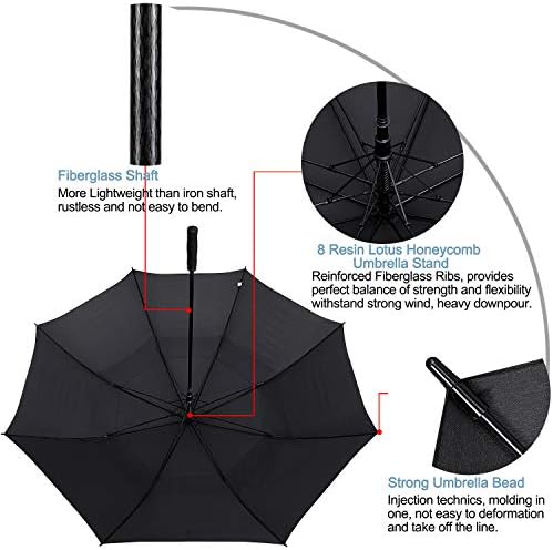 G4Free 47/54/62/68 Inch Automatic Open Golf Umbrella Oversize Extra Large Double Canopy Vented Windproof Waterproof Stick Umbrellas