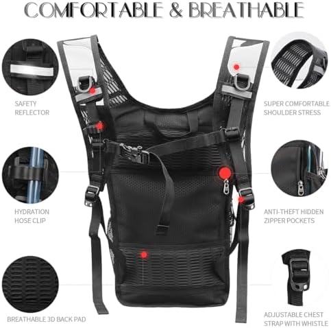 Hydration Pack, Water Backpack with 3L Hydration Bladder Lightweight Insulation, Festival Essential, Rave Hydration Backpack, Hydropack Backpack for Rave, Hiking, Biking, Running, Festival Gear