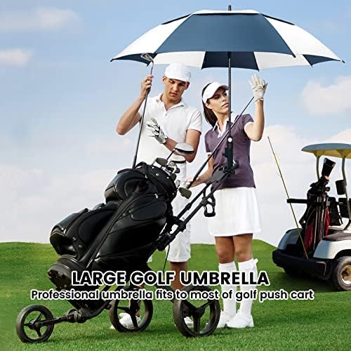 ZOMAKE Automatic Open Extra Large Golf Umbrella 51/54/62/68 Inch, Double Canopy Vented Windproof Oversize Stick Umbrellas for Rain