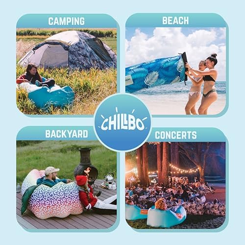 Chillbo Inflatable Couch – Cool Inflatable Chair. Upgrade Your Camping Accessories. Easy Setup is Perfect for Hiking Gear, Beach Chair and Music Festivals.