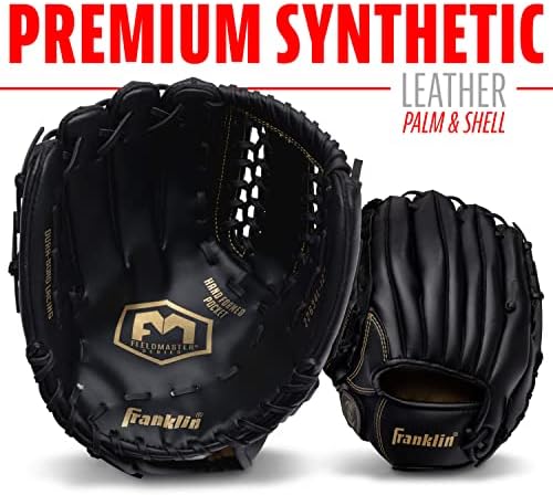 Franklin Sports Baseball + Softball Gloves - Field Master Adult + Youth Baseball + Softball Gloves - Right Hand + Left Hand Gloves - Infield + Outfield Mitts - Multiple Sizes + Colors