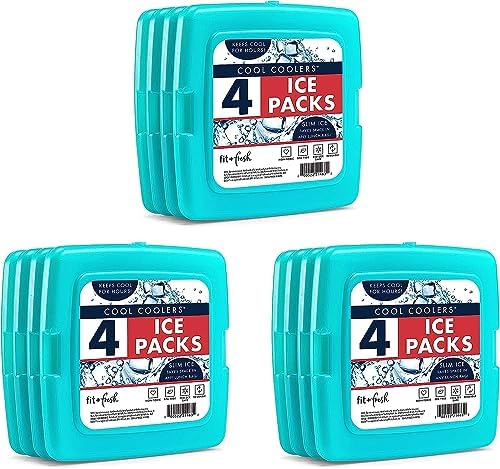 Cool Coolers by Fit + Fresh, Reusable & Long-Lasting Slim Ice Packs, Cold Packs for Lunch Boxes, Ice Packs for Lunch Bags