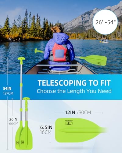 OCEANBROAD Telescoping Emergency Paddle 21''-42''/26''-54'' Aluminium Shaft for Kayaing Boating Canoeing River Tubing