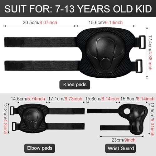 Kids Protective Gear Set Knee Pads for Kids 3-14 Years Toddler Knee and Elbow Pads with Wrist Guards 3 in 1 for Skating Cycling Bike Rollerblading Scooter