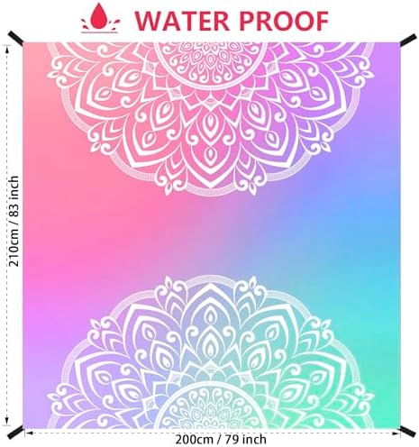 Beach Blanket Waterproof Sandproof Extra Large Beach Mat 79" X 83"/120"x108"for 1-8 Adults Quick Drying Durable Outdoor Picnic Mat for Beach Travel Camping Hiking