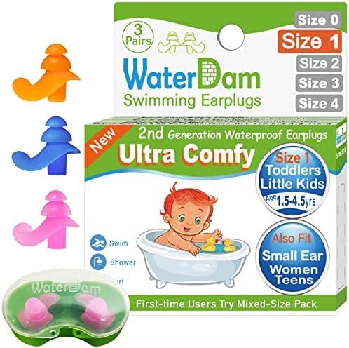 WaterDam Swimming Ear Plugs Great Waterproof Ultra Comfy Earplugs Prevent Swimmer's Ear