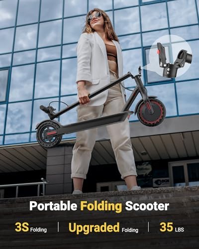 Electric Scooter for Adults, 8.5"/10" Tires, 19/22Mph, 350W/500W Motor, 21-28 Miles Range, Folding E-Scooter with Dual Suspension,APP(V1/SPRO/MAX/PRO)