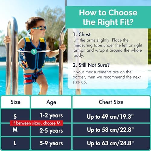 Limmys Premium Kids Swim Vest - Toddler Swim Jacket and Buoyancy Swimming Aid - Modern Design Swimming Vest for Boys, Girls and Babies - Drawstring Bag Included
