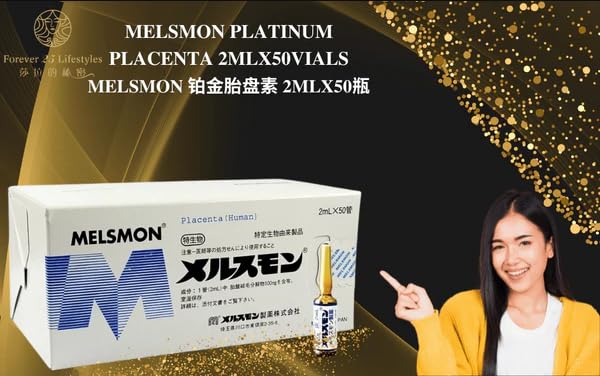 Melsmon Platinum Placenta – Japanese Premium Placental Extract for Skin Whitening, Anti-Aging, Immunity Boost & Female Hormonal Balance