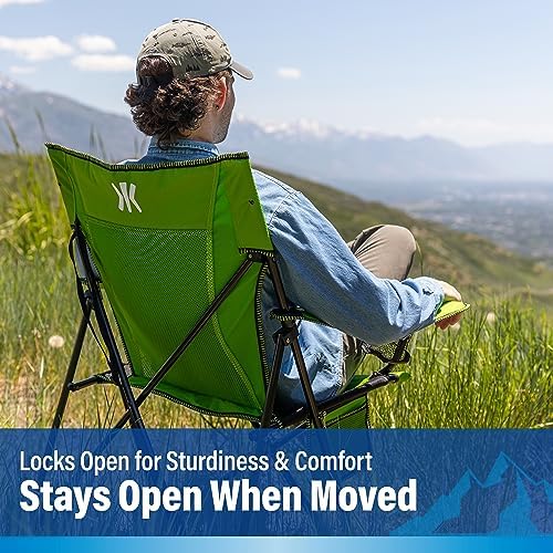 Kijaro Portable Camping Chairs - Enjoy the Outdoors with a Versatile Folding Sports Chair for Outdoor & Lawn - Dual Lock Feature Locks Position – Hallet Peak Gray
