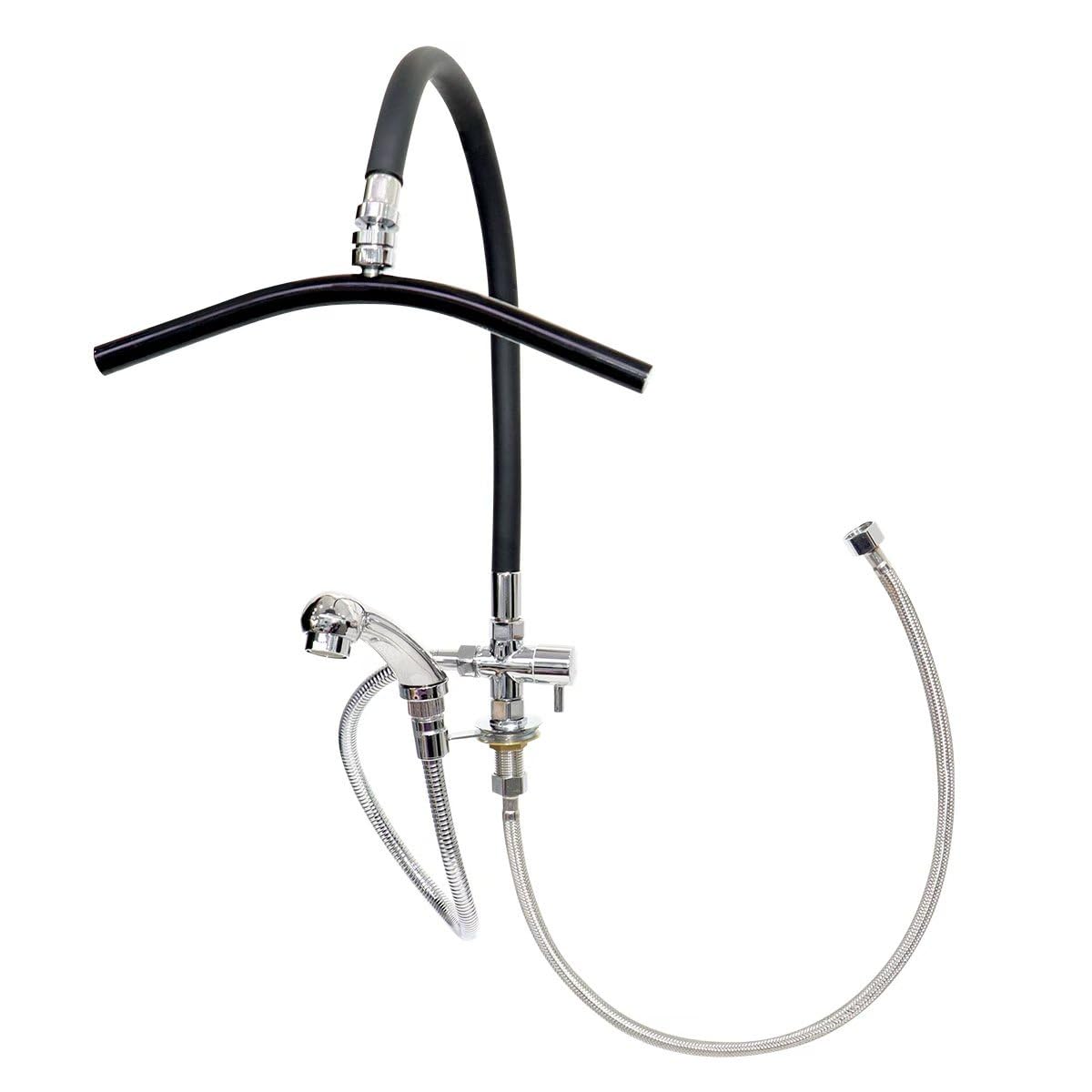 Generic Head Spa Waterfall Shower Head for Shampoo Sink Water Spa&Salon Care Adjustable Black, Silver