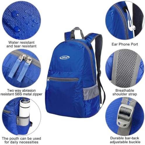 G4Free 20L Lightweight Packable Backpack Travel Hiking Daypack Foldable Backpack for Men Women