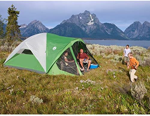 Coleman Evanston Screened Camping Tent, 6/8 Person Weatherproof Tent with Roomy Interior Includes Rainfly, Carry Bag, Easy Setup and Screened-In Porch