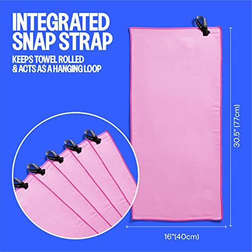 Acteon Quick Dry Gym Towels, Silver ION Odor-Free Super Absorbent Pink Towels, Pink Towel Set, Womens Workout Accessories for Body Sweat Yoga Tennis