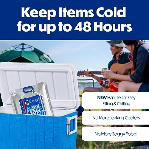 Cooler Shock Reusable Ice Packs for Cooler - Long Lasting Cold Freezer Packs for Coolers and Lunch Boxes - Cooler Ice Packs for Camping Gear, Fishing, Road Trips, Beach Must Haves