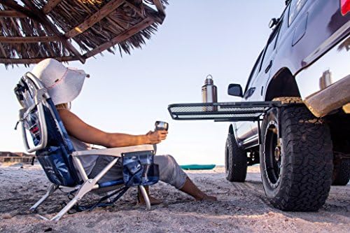 Vehicle Tire-Mounted Steel Camping, Travel, Tailgating and Outdoor Work Table, Black (Steel) , 29 x 23 x 1.5"