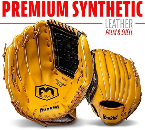 Franklin Sports Baseball + Softball Gloves - Field Master Adult + Youth Baseball + Softball Gloves - Right Hand + Left Hand Gloves - Infield + Outfield Mitts - Multiple Sizes + Colors