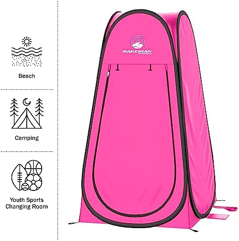 Pop Up Pod - Privacy Shower Tent, Dressing Room, or Portable Toilet Stall with Carry Bag for Camping, Beach, or Tailgate by Wakeman Outdoors