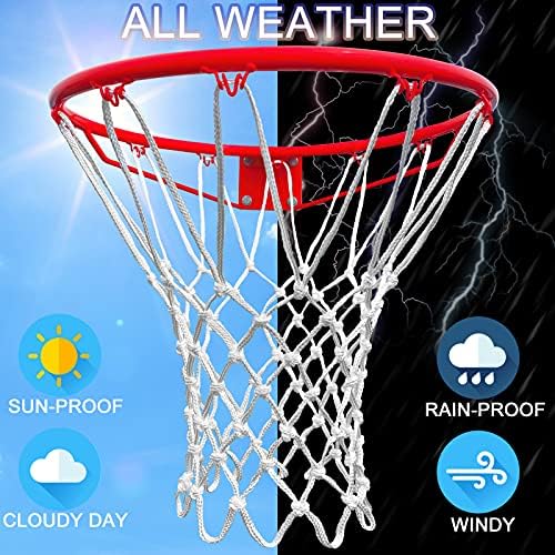 Basketball Net Outdoor,(7.16 oz) 12 Loops Professional Heavy Duty Basketball Net Replacement,All Weather Anti Whip,Suitable for Outdoor Standard Basketball Hoop