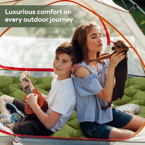 Ultralight Inflatable Sleeping Pad with Built-in Foot Pump - Upgraded Durable Air Mattress for Camping, Backpacking, Hiking - Compact Design Includes Carry Bag (Green)