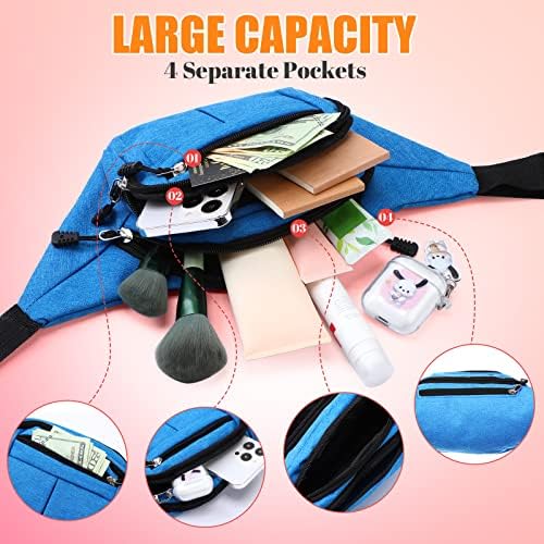 Kajaia 14 Pcs Fanny Pack Bulk 80s 90s Waterproof Crossbody Waist Bag Traveling Running Exercise Waist Pack with Adjustable Belt Holographic Bum Bag for Women Men Travel Rave(Novelty Style,Colorful)