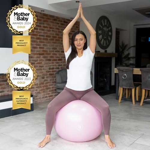 BABYGO® Birthing Ball for Pregnancy & Labor + Our Award Winning Book - Exercise, Birth & Recovery Plan, 5X Stronger Than a Yoga Ball with Eco Friendly Material