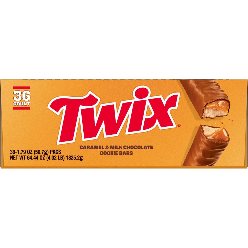 TWIX Full Size Milk Chocolate Caramel Cookie Candy Bars, Bulk, 36 ct