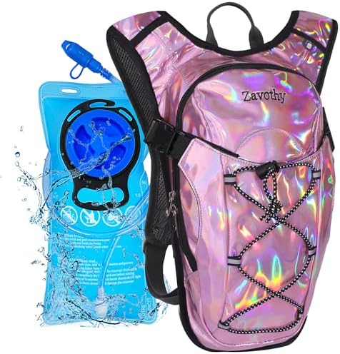 Reflective Hydration Backpack, Hydration Pack - Water Backpack with 2L/3L Hydration Bladder, Essential for Festivals - Rave Hydration Pack for Hiking, Running, Cycling, and Festivals
