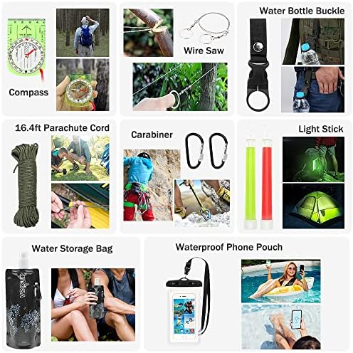 235Pcs Emergency Survival Kit and First Aid Kit Professional Survival Gear Tool with IFAK Molle System Compatible Bag, Gift for Men Camping Outdoor Adventure Boat Hunting Hiking & Earthquake