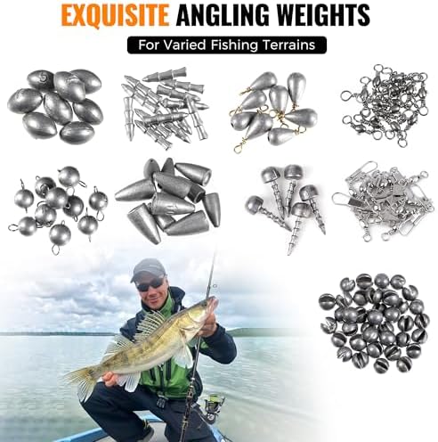 PLUSINNO 264/397pcs Fishing Accessories Kit, Organized Fishing Tackle Box with Tackle Included, Fishing Hooks, Fishing Weights Sinkers, Swivels, Beads, Fishing Gear Set Equipment for Bass Trout