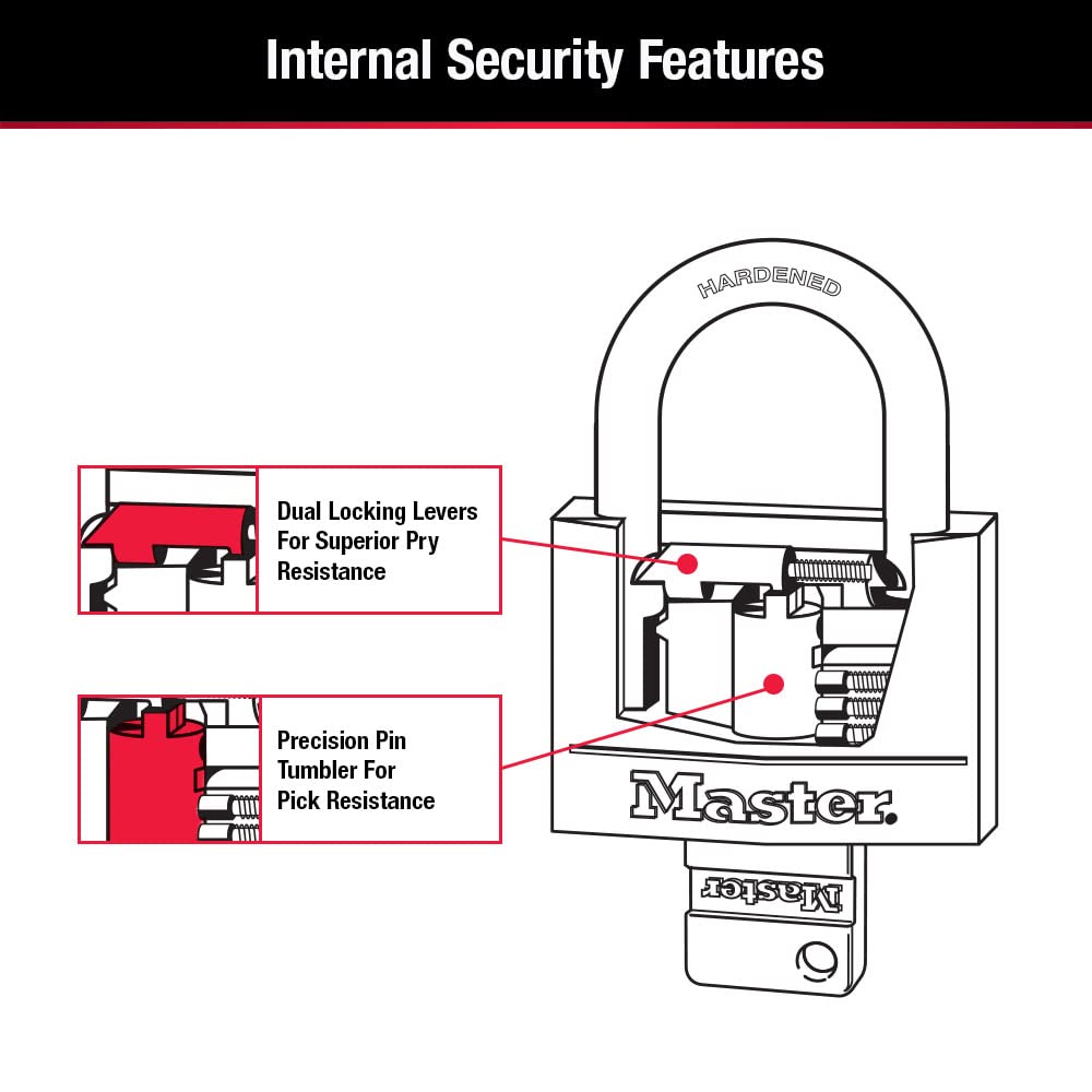 Master Lock Covered Padlocks with Key, Outdoor Locks, 2 Pack, 141T