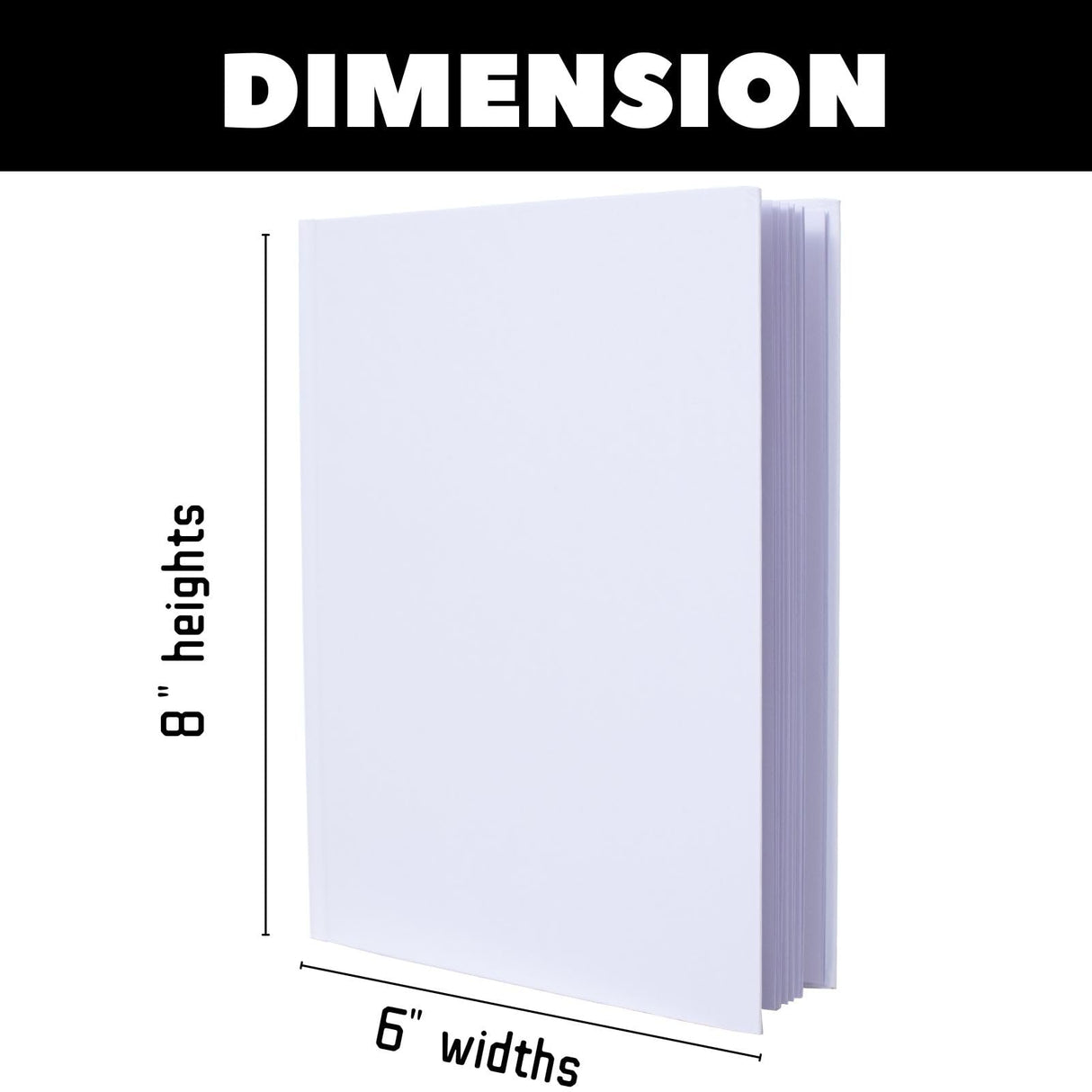 12 Pack Hardcover Blank Books for Kids to Write Stories 6x8 Inch Blank Page Sketch Books Make Your Own Book Ideal for DIY,Classroom. Christmas Gift (White, 18Sheets/36 Pages)