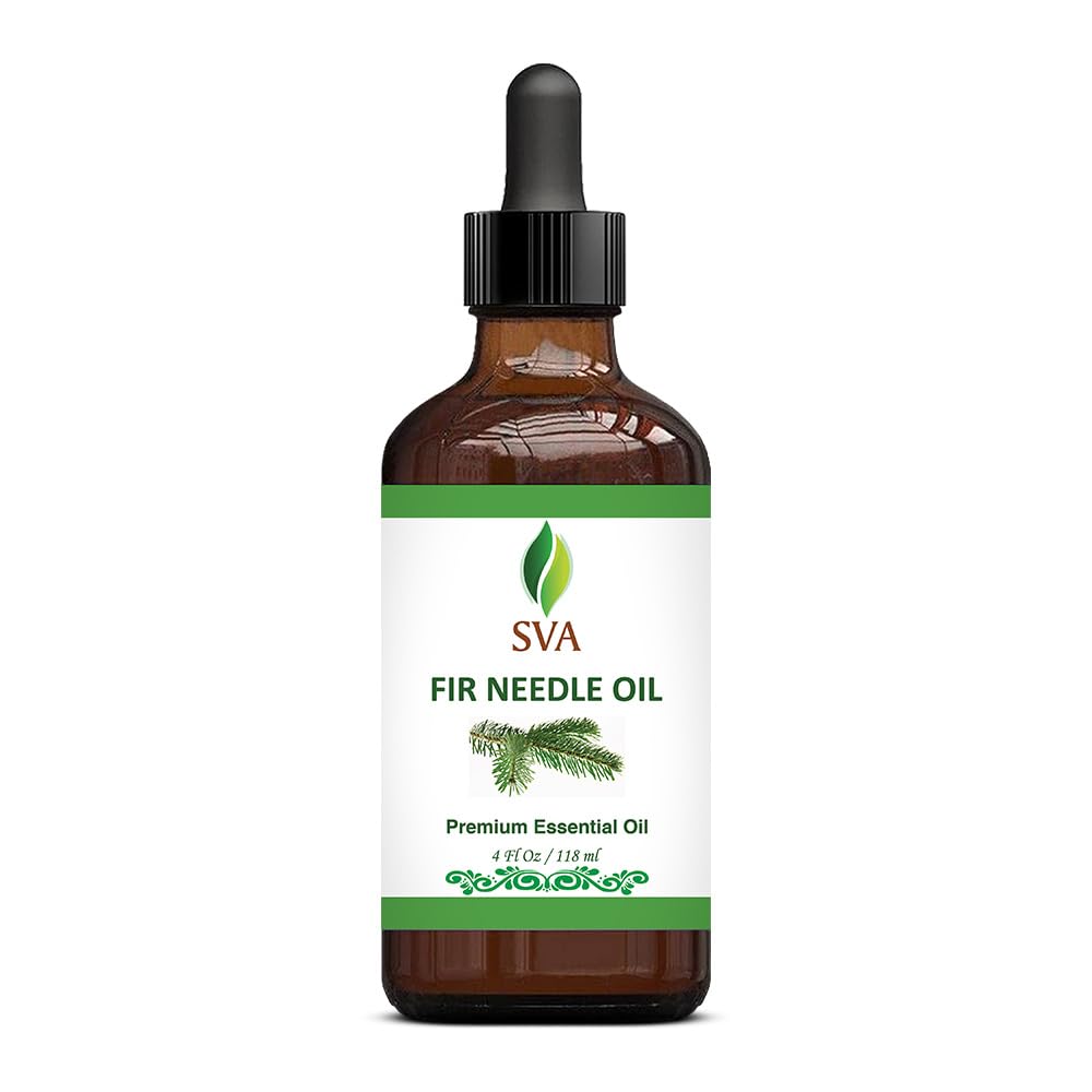 SVA Fir Needle Essential Oil – 4 Fl Oz – 100% Natural Fir Needle Oil - for Diffuser, Hair Care, Face, Skin Care, Aromatherapy, Scalp and Body Massage, Soap and Candle Making – with Dropper