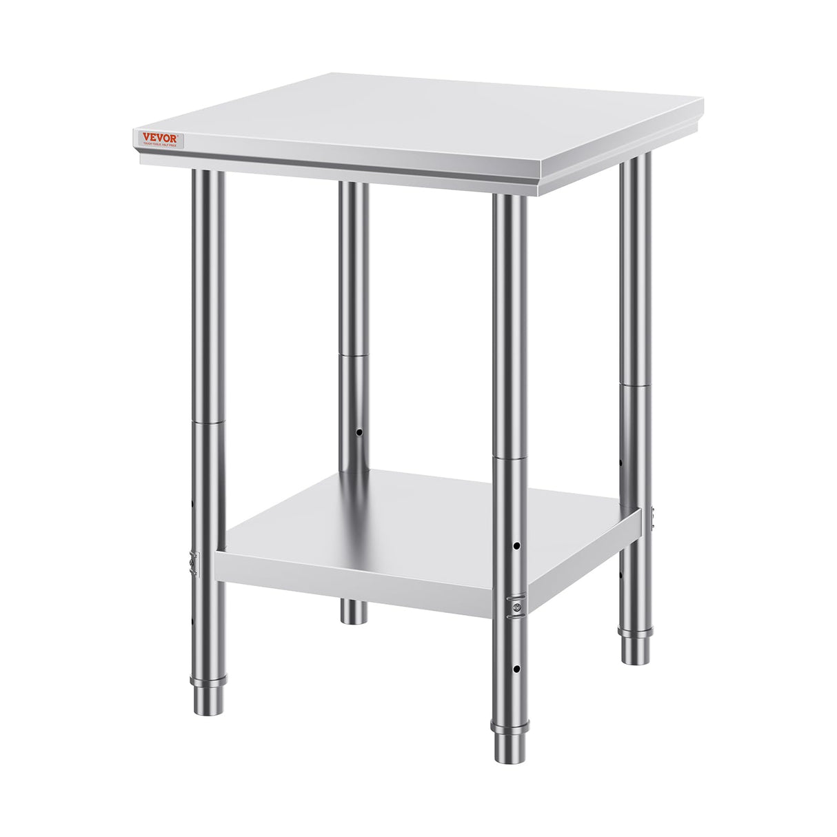 Vevor Stainless Steel 24 x 24 x 32 Inch Commercial Kitchen Prep & Work Table Heavy Duty Metal Work Table with Adjustable Feet for Restaurant, Home and Hotel : Industrial & Scientific