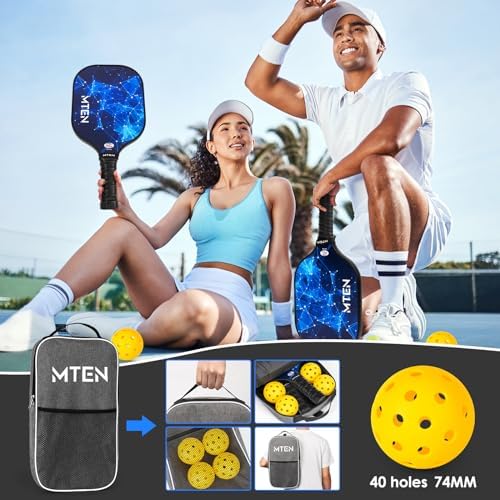 Pickleball Paddles, USAPA Approved Fiberglass Surface Pickleball Set with Pickleball Rackets, Pickleball Paddles Set for Men Women