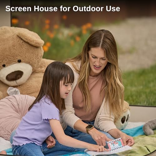 EAST OAK Screen House Tent Pop-Up, Portable Screen Room Canopy Instant Screen Tent 4 x 4 FT with Carry Bag for Patio, Backyard, Deck & Outdoor Activities, Beige