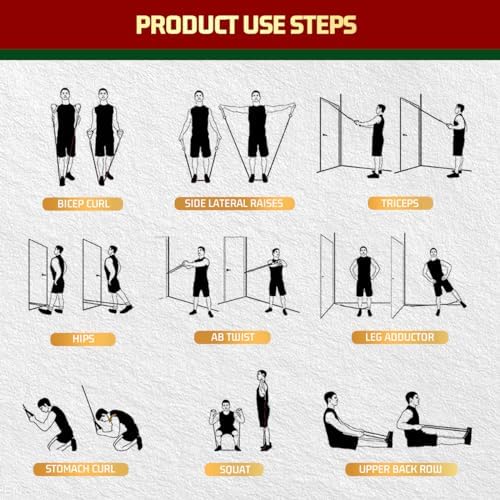 VEICK Resistance Bands, Exercise Bands, Workout Bands Set for Working Out with Handles for Men Women, Elastic Exercising Bands for Fitness Weights Work Out at Home Gym