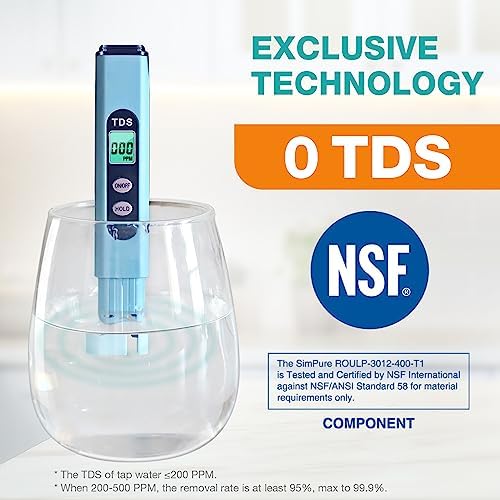 SimPure T1-400UV 1-Year Replacement Filter Cartridge Pack Set for T1-400UV Tankless Reverse Osmosis Water Filter System (2*PP + 2*CTO + 1*RO + 2*T33)