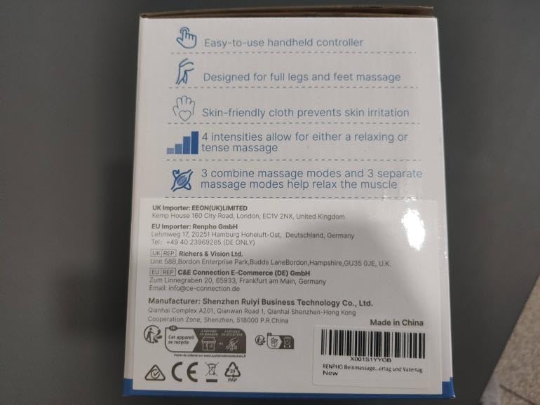 RENPHO Leg Massager FSA HSA Eligible, Air Compression Massager for Circulation Pain Relief, Effective for Father Mother Reduce Swelling-Grey