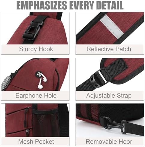 Crossbody Bags for Women Men Trendy Sling Bag Bakpack Casual Chest Bag with Convertible Shoulder Strap
