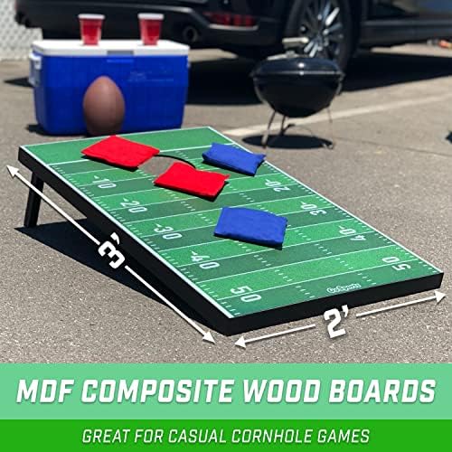 GoSports Portable Cornhole Sets, 8 Styles – Choose 4 x 2 ft or 3 x 2 ft - Boards Include 8 Bean Bags, Travel Case, and Game Rules