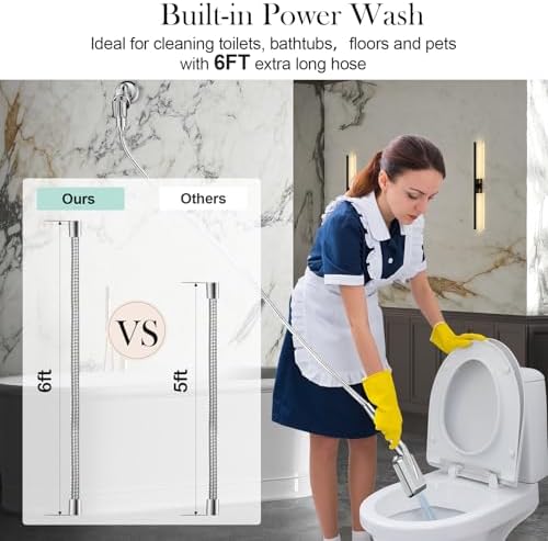 Filtered Shower Head with Handheld - High Pressure 6 Modes, 120 Anti-clog Nozzles, Detachable Showerhead with Hard Water Filters, Extra Long 6ft Hose, Power Wash Mode to Clean Bathroom, Pets