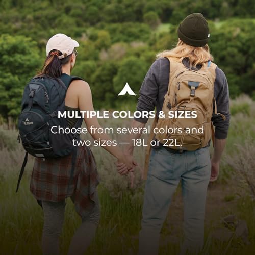 Teton Oasis Hydration Backpack – Lightweight Water Pack with Bladder for Hiking, Running, Cycling, Biking – 18L/22L Sizes – Sewn-in Rain Cover – Fits Men and Women