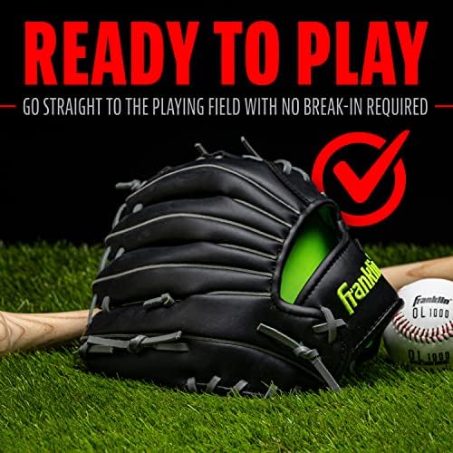 Franklin Sports Baseball + Softball Gloves - Field Master Adult + Youth Baseball + Softball Gloves - Right Hand + Left Hand Gloves - Infield + Outfield Mitts - Multiple Sizes + Colors