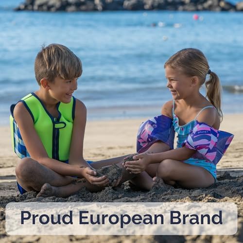 Limmys Premium Kids Swim Vest - Toddler Swim Jacket and Buoyancy Swimming Aid - Modern Design Swimming Vest for Boys, Girls and Babies - Drawstring Bag Included