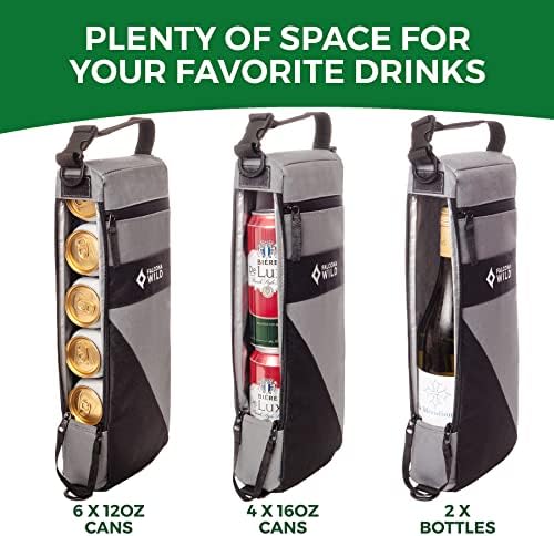 Golf Cooler Bag Plus 2 Ice Packs - Keeps Drinks Cold for Hours - Holds 6 Beer Cans or 2 Wine Bottles - Fits Discreetly in Golf Bags - Insulated Beer Sleeve and Cooler