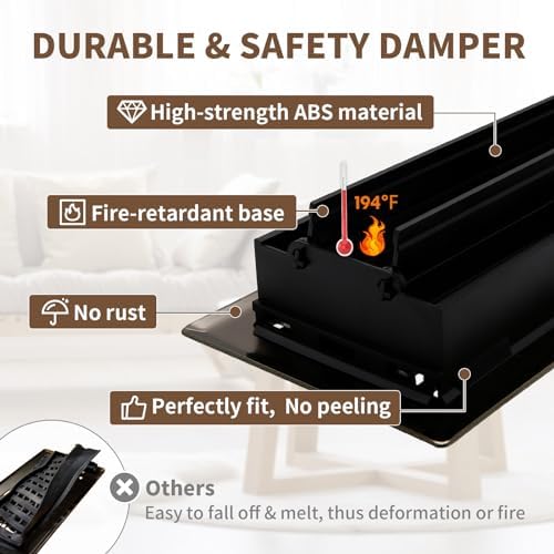 Floor Register 4x10 Inches - Heavy Duty Walkable Steel Floor Vents - Ease Adjust Air Flow Direction Floor Registers - Satin Nickel Floor Vent Covers - Boston Design Air Vents for Home