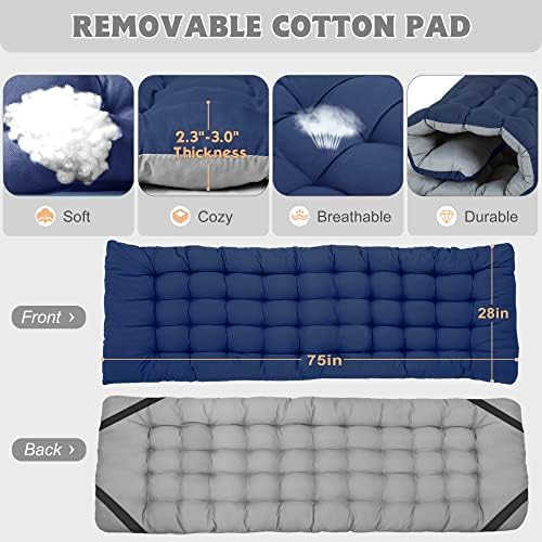 ABORON Folding Camping Cot W/Mat for Adults, Heavy Duty Outdoor Bed with Carry Bag,1200 D Layer Oxford Travel Camp Cots