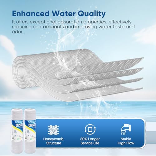 5 Micron 10"x2.5" Whole House String Wound Sediment Filter for Well Water, Replacement Cartridge for Universal 10 inch RO System, WP-5, Aqua-Pure AP110, CFS110, Culligan P5, WFPFC4002, CW-MF, 4Pack